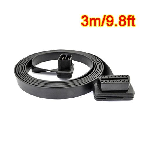 OLLGEN 3M/9.8Feet Ultra Flat Low Profile 16 Pin Male to Female OBDII OBD2 Extension Cable Car Diagnostic Extender Cord Adapter - Image 3