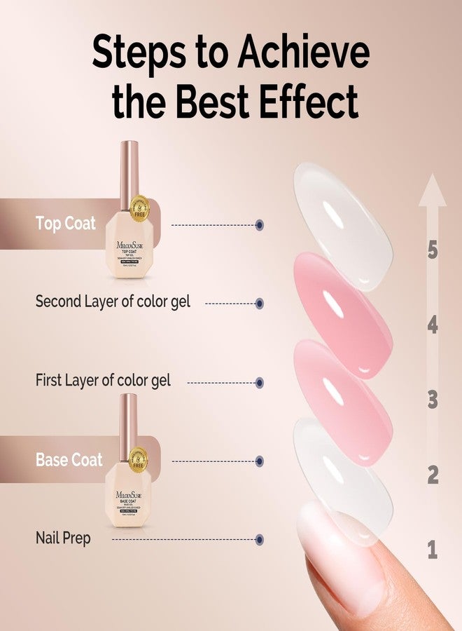 MelodySusie مجموعة طلاء الأساس وطلاء القمة خالية من الهيما 2 قطعة من ميلودي سوزي، خالية من الهيما، خالية من HPMA، خالية من TPO، بدون مسح، تجفيف بالأشعة فوق البنفسجية LED، لمعة دائمة 15 مل - Image 4
