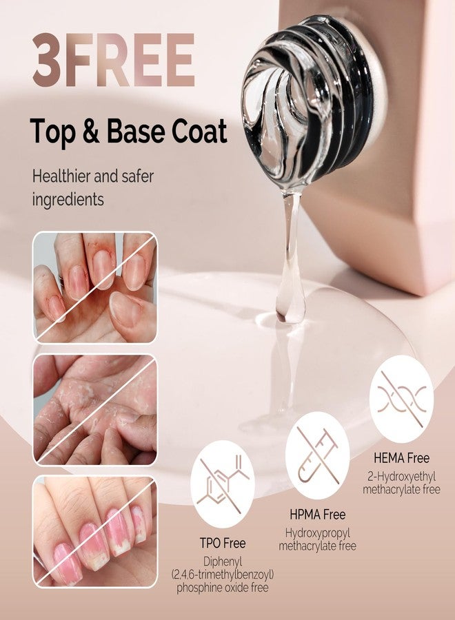 MelodySusie مجموعة طلاء الأساس وطلاء القمة خالية من الهيما 2 قطعة من ميلودي سوزي، خالية من الهيما، خالية من HPMA، خالية من TPO، بدون مسح، تجفيف بالأشعة فوق البنفسجية LED، لمعة دائمة 15 مل - Image 2
