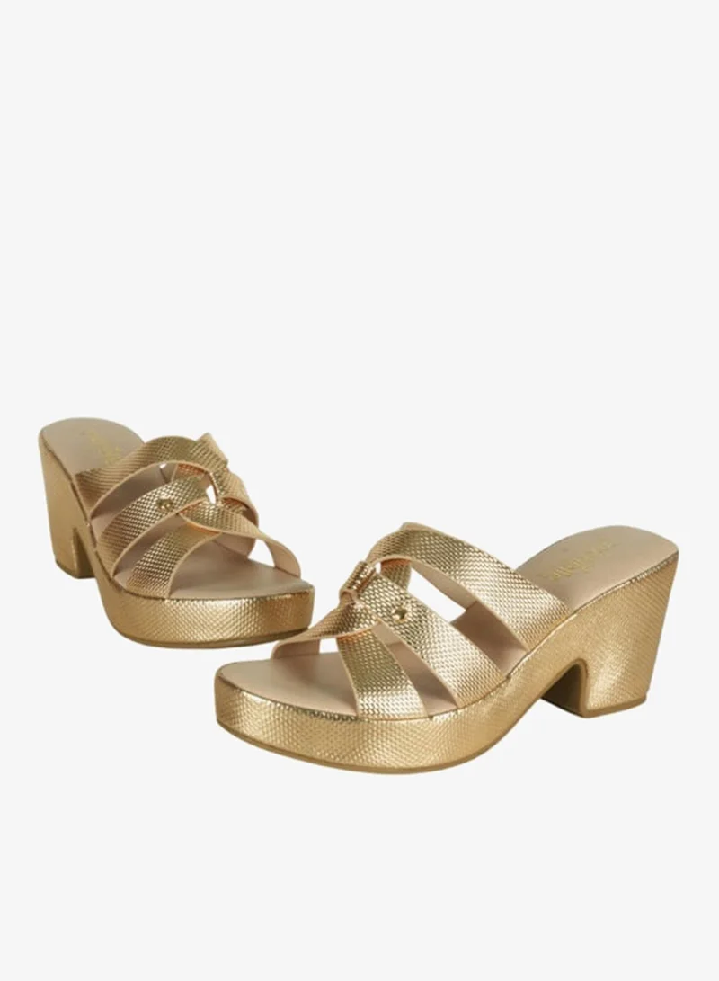 Michelle Morgan Rose Gold 092-2957 Michelle Morgan Ladies Block Heels Sandals 314RC852 Rose Gold for Women | Best Price UAE