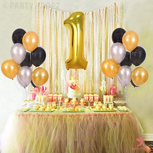 Chocozone Pack of 100 12" Golden,Black & Silver Metallic Birthday, Party Balloons Party Props Decoration Kits for Birthday - Image 3