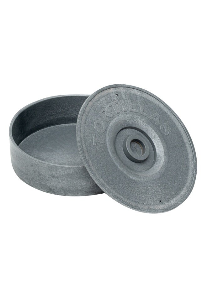 Restaurantware 8.5 x 2.3 Inch Tortilla Warmers, 10 Microwave-Safe Tortilla Holders - Lids Included, Insulated, Gray Plastic Tortilla Keepers, Tortilla Servers For Homes and Restaurants, Durable - Image 1