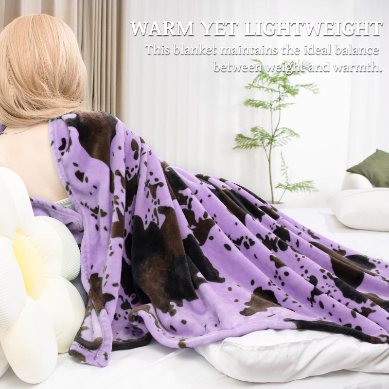 SEEGU Cute Twin Blanket for Bed Purple Lavender Violet Lilac Fleece Blanket 60""x80"" Large Soft Fuzzy Throw Blanket Home Decor for Couch Bed Travel Camping - Image 3