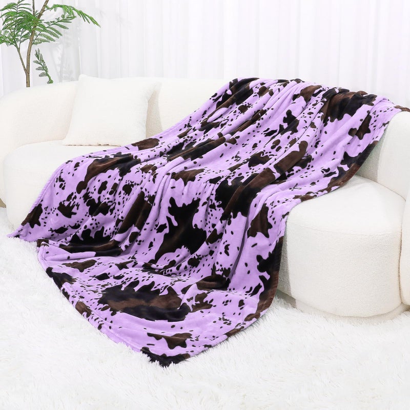 SEEGU Cute Twin Blanket for Bed Purple Lavender Violet Lilac Fleece Blanket 60""x80"" Large Soft Fuzzy Throw Blanket Home Decor for Couch Bed Travel Camping - Image 1