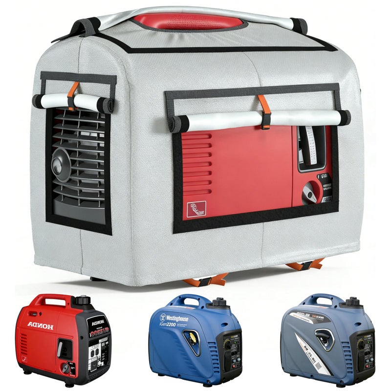JIAHOO Generator Cover Portable Generator Cover Generator Running Cover Can Be Rolled Up and Opened All Around 217 Lx 138Wx174H inches Beige - Image 2