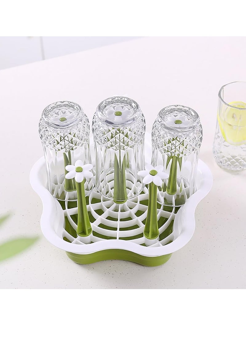 Baby Bottle Drying Rack: Vertical Bottle Dryer Rack Holder - Space Saving Standing Drying Rack for Baby Bottles and Pump Part Cleaning，Compact Size with Large Capacity
