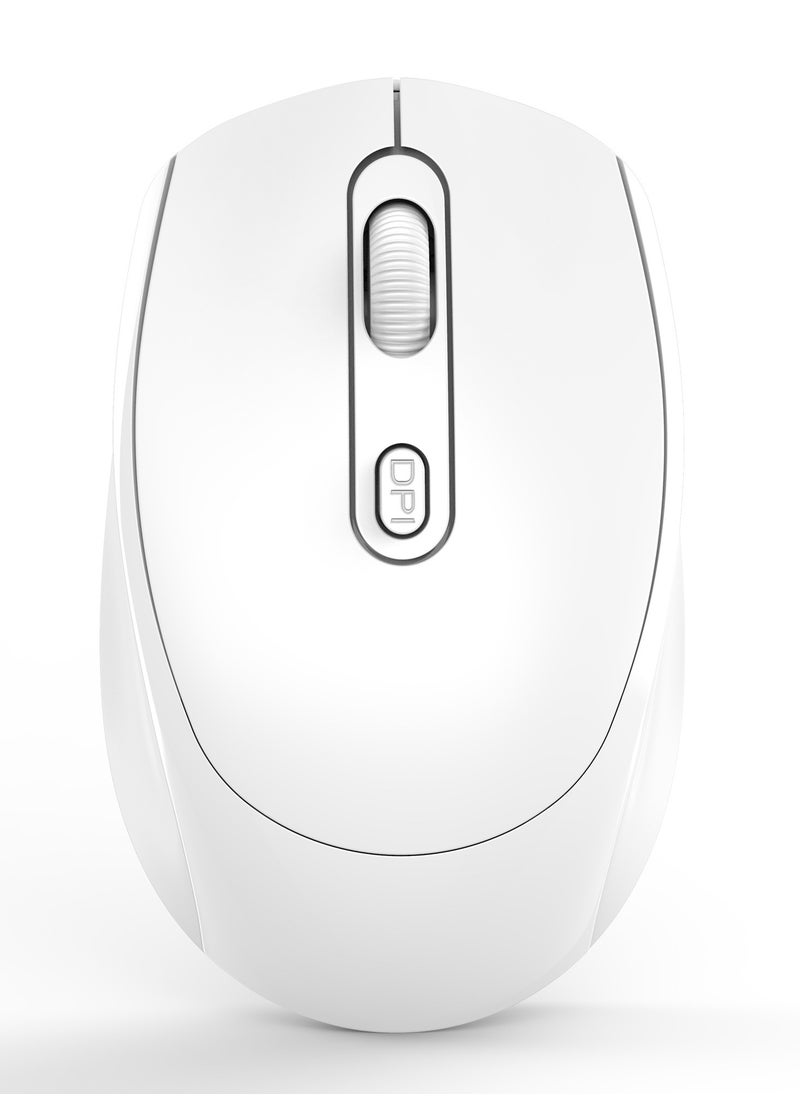 GULFLINK M107 2.4G Wireless Mouse Ergonomic Office Mouse with 3-gear Adjustable DPI Built-in 500mAh White  - Image 1