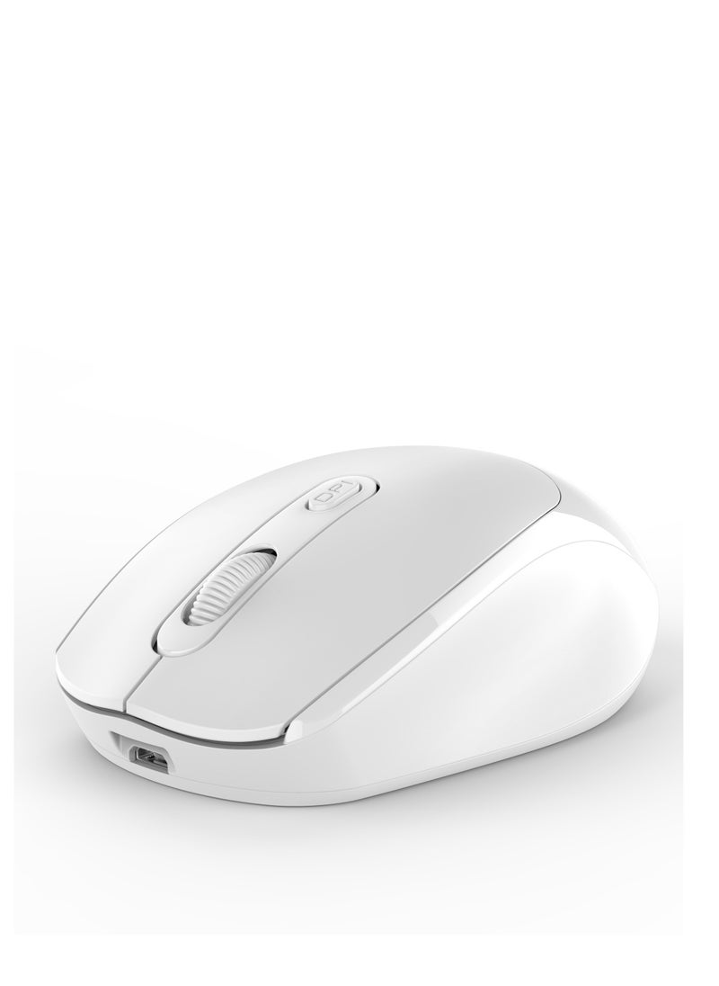 GULFLINK M107 2.4G Wireless Mouse Ergonomic Office Mouse with 3-gear Adjustable DPI Built-in 500mAh White  - Image 2