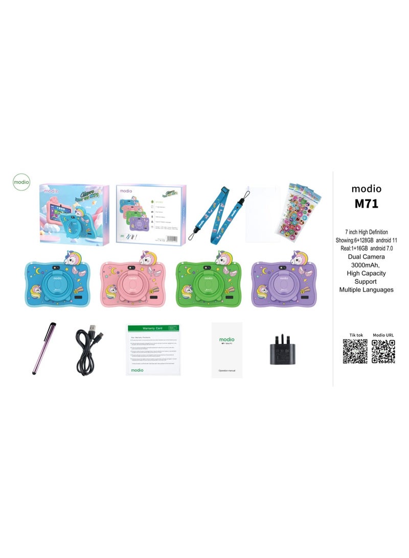 MODIO TAB MODIO M71 TABLET RAM: 6GB,Internal Storage: 128GB,Battery: 3000mAh,Main Camera: 5MP,Front Camera: 2MP,Display: 7.0 inches LCD,Processor: Quad-Core,OS: Android 11,Connectivity: 5G, Wi-Fi, Bluetooth, Dual SIM, USB-C, 3.5mm jack In (PURPLE) COLOUR - Image 2