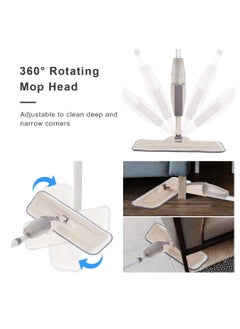 Reko Spray Mop Washable Microfiber Pads, Cleaning Mop with 350ml Refillable Water Tank, Ceramic Floor Mop for Home Kitchen  - Image 4