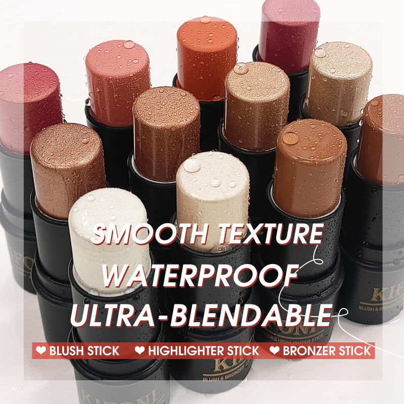 LSxia مجموعة مكياج عصا هايلايتر 2 قطعة من LSxia، عصا هايلايتر لامعة وعصا برونزر، عصا كونتور مقاومة للماء تدوم طويلاً، تضيء وتظلل الوجه بسلاسة - Image 2