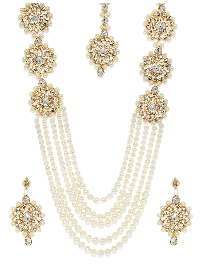 erorex Ethnic Jewelery Set For Women Golden Zpfk7637 - Image 4