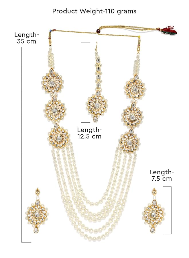 erorex Ethnic Jewelery Set For Women Golden Zpfk7637 - Image 5