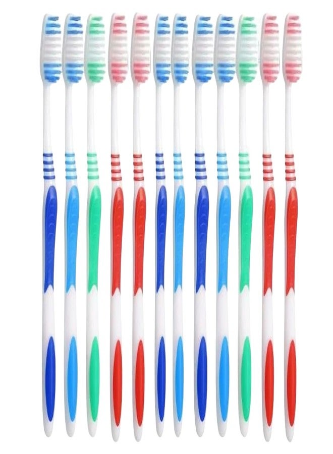 AIAG 12-Count Extra Firm and Hard Bristle Adult Toothbrush Bulk Huge Head Bristle Full Head Manual Toothbrush - Image 1