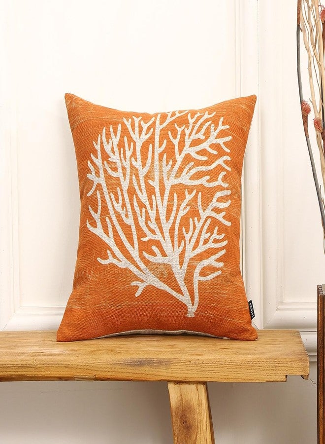 TRENDIN Coral Pillow Cover 18X18 for Couch Sea Ocean Decor Square Linen Cushion Case Sofa Home Decorations Orange PL1052TR - Image 2