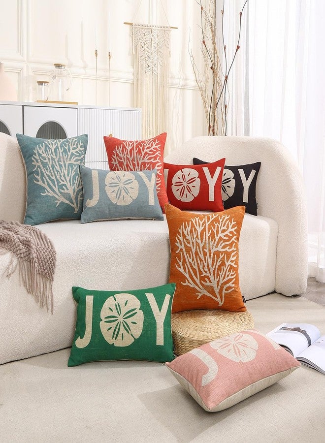TRENDIN Coral Pillow Cover 18X18 for Couch Sea Ocean Decor Square Linen Cushion Case Sofa Home Decorations Orange PL1052TR - Image 3