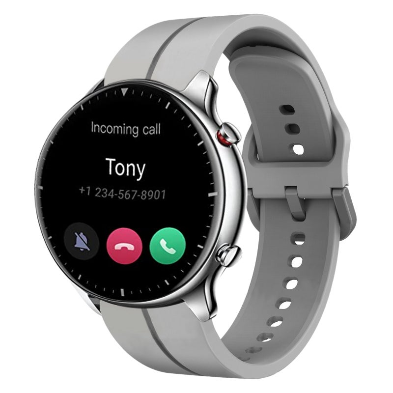 سوار ساعة Amazfit Gtr 2 من السيليكون مقاس 22 مم (رمادي) - Image 1