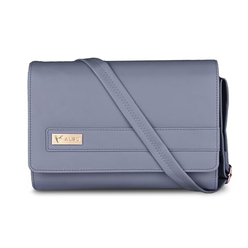 ALSU Women's trendy Sling Bag | handbag | purse | crossbody bag| deattachable straps | adjustable straps |card slots side bag| phone pocket (Light Blue) - Image 1