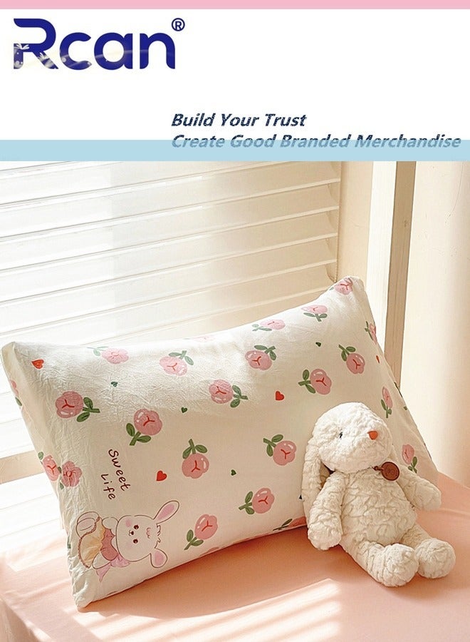 Rcan 3 Piece School Season Duvet Cover Set College Style Cartoon Print  High Cotton Kids Bedding Quilt Cover Sheet Pillow Covers Or Dormitory Single Bed Children's Bed For Boys Girls 150x200cm 59x78.7in - Image 3