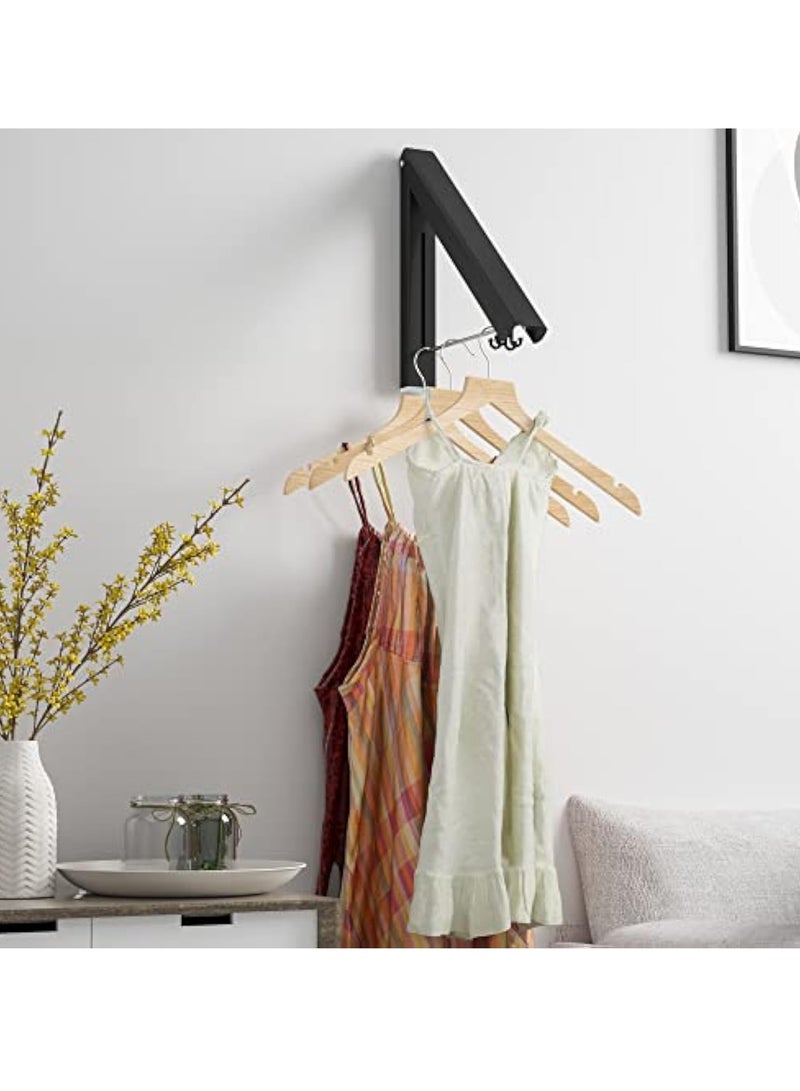 YelaJoy Single Retractable Clothes Drying Rack, Wall Mounted Foldable Laundry Hanger for Small Spaces, Small Collapsible Folding Garment Racks, Coat Hanger Dorm Accessories (Black) - Image 5