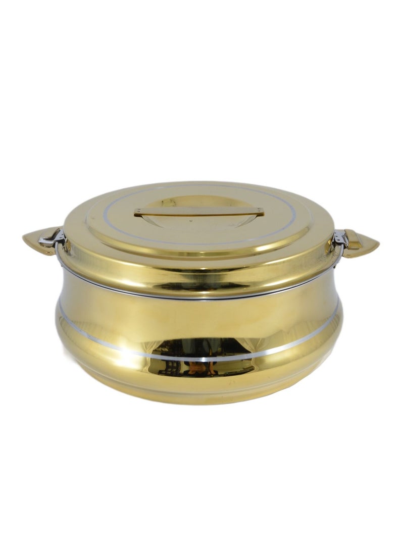Homemaker Riyadh Hotpot 5000ml Capacity - Unique Locking Lid - High Quality Stainless Steel - Gold & Silver Line - Image 1