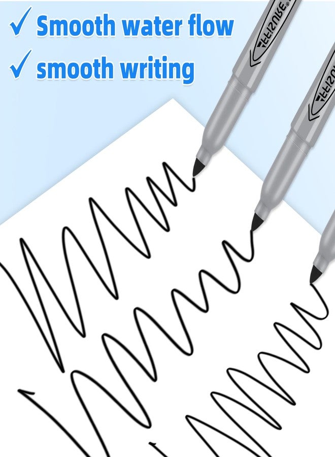 Affisure Permanent markers, 12 packs permanent markers bulk, quick drying in one second, smooth, not easy to erase, durable, can be marked on glass, tiles and cloth, office supplies,Gray shell - Image 5