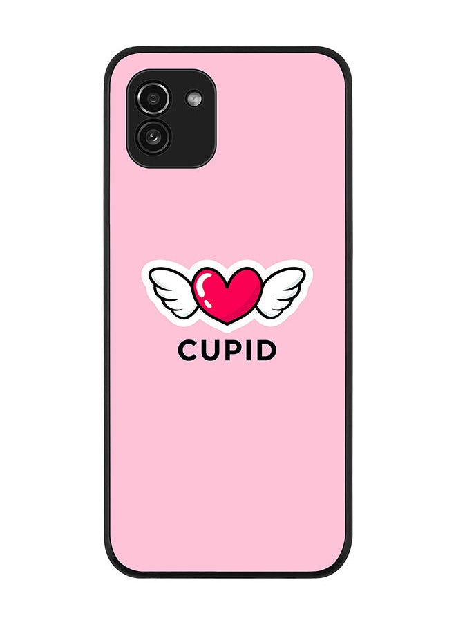 Stylizedd Rugged Black edge case for Samsung Galaxy A03 (LTE/4G) Slim fit Soft Case Flexible Rubber Edges Anti Drop TPU Gel Thin Cover - Cupid  - Image 1