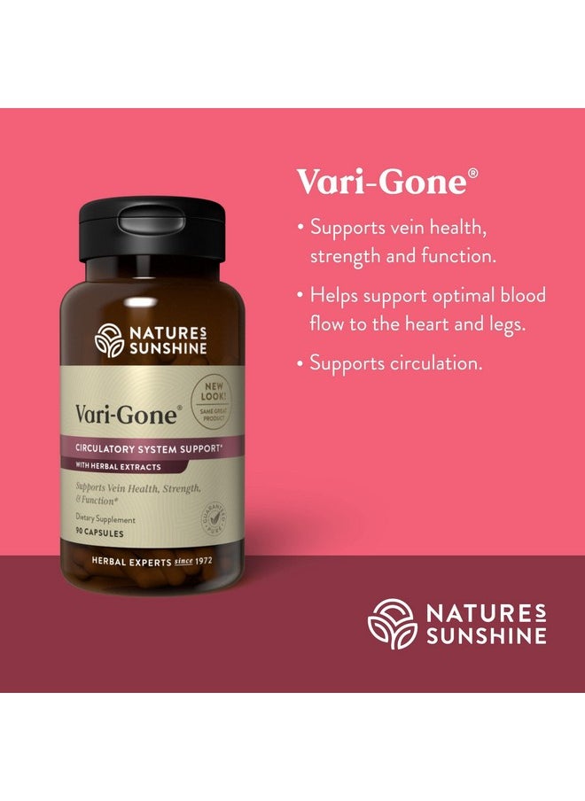 Nature's Sunshine - Varigone 90 Capsules Varicose Vein Supplements With 7 Powerful Herbs And Nutrients That Support Circulation For Vein Health Strength And Function - Image 1