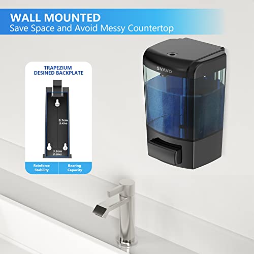 SVAVO Wall Mounted Soap Dispenser Kitchen Bathroom Manual Soap Dispenser Refillable Hand soap Dispenser for Liquid Contianers Shampoo Gel Chamber for Household Commerical 23.7oz (700ml) ABS - Image 2