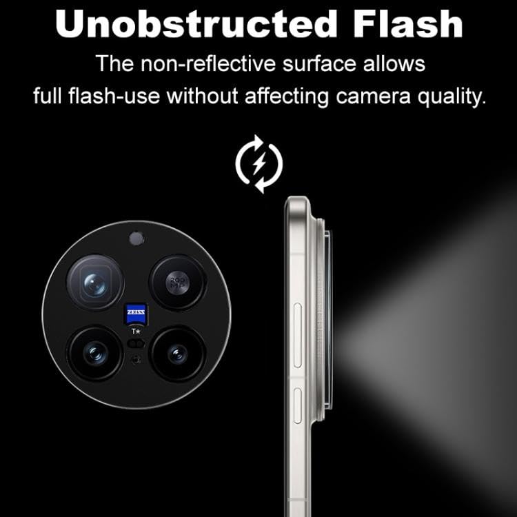 FabeKee Glass Camera Lens Protector For vivo X200 Pro [9H Hardness] [6D Lens Protector ] [Easy Installation] Black - Image 3
