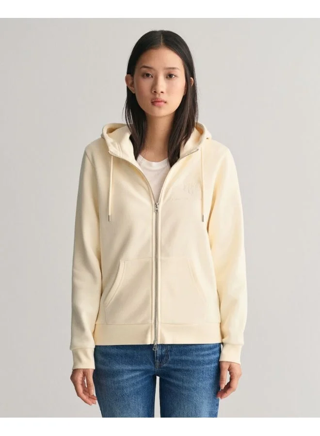 GANT  Gant Regular Tonal Shield Zip Hoodie for Women | Best Price UAE