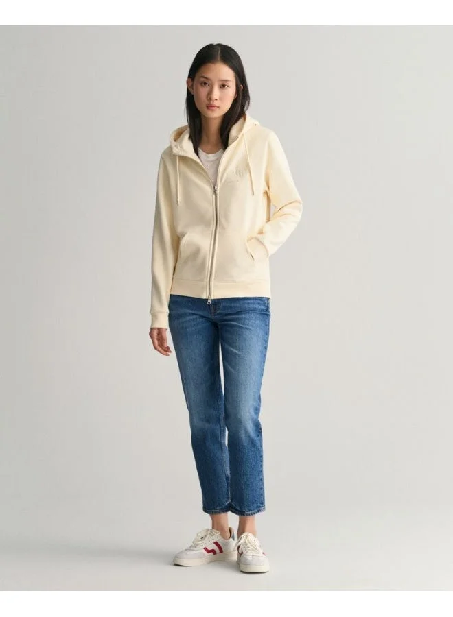 غانت سويت شيرت بغطاء رأس بسحاب وشعار