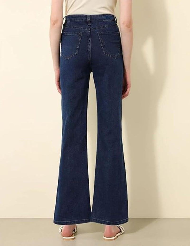 ADBUCKS Bootcut Jeans for Women Bell Bottom Jeans for Women II Wide Leg for Womens (in, Numeric, 38, Dark Blue) - Image 3