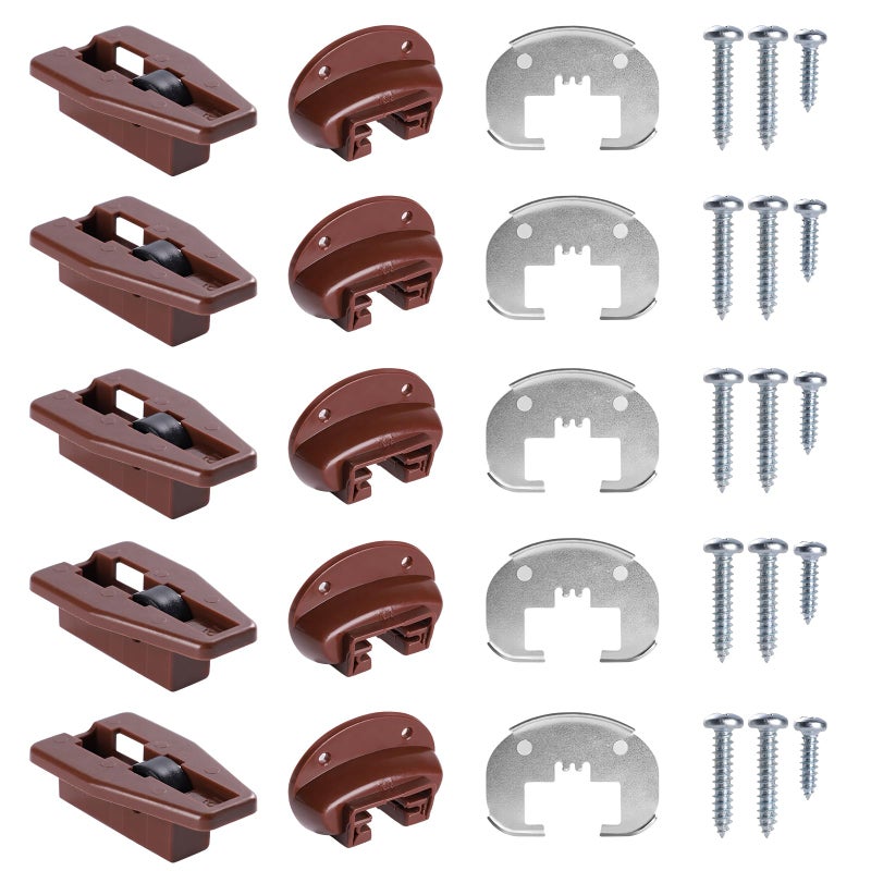 for Kenlin RiteTrak II Drawer Slides Replacement 5 Sets of Rite Track 2 Drawer Repair Parts for Dresser and Nightstand Drawers 168 Track Guides 5