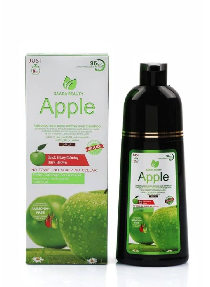 شامبو صبغة ابل بني غامق خالي من الامونيا مستخلص من التفاح الاخضر 400 ملي