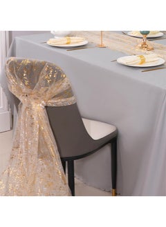 Lemon Gold Table Runners, Sheer Chiffon Tulle Cheesecloth, Wedding Runner, Golden Sequin Glitter, Metallic Foil Party Table Decorations Centerpieces for Wedding Birthday Festival 70x300cm  - Image 5