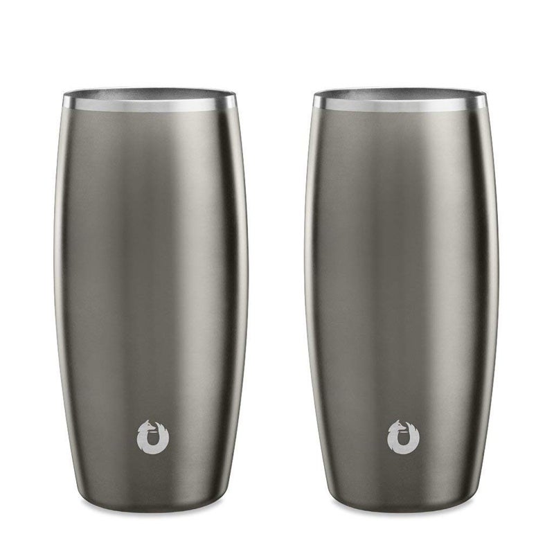 SNOWFOX Premium Vacuum Insulated Stainless Steel Beer Glass Home Bar Accessories Elegant Bartending Lightweight Pint Glasses Sleek Drinkware Frosty Beverages Stay Cold 18oz Set of 2Olive Grey