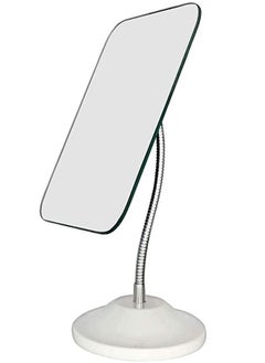 Flexible Gooseneck Bamboo Vanity Makeup Mirror, 360°Rotation, Frameless Vanity Mirror, Folding Portable Table Desk Mirror, with Stand Bathroom Shaving Make Up Mirrors Rectangle