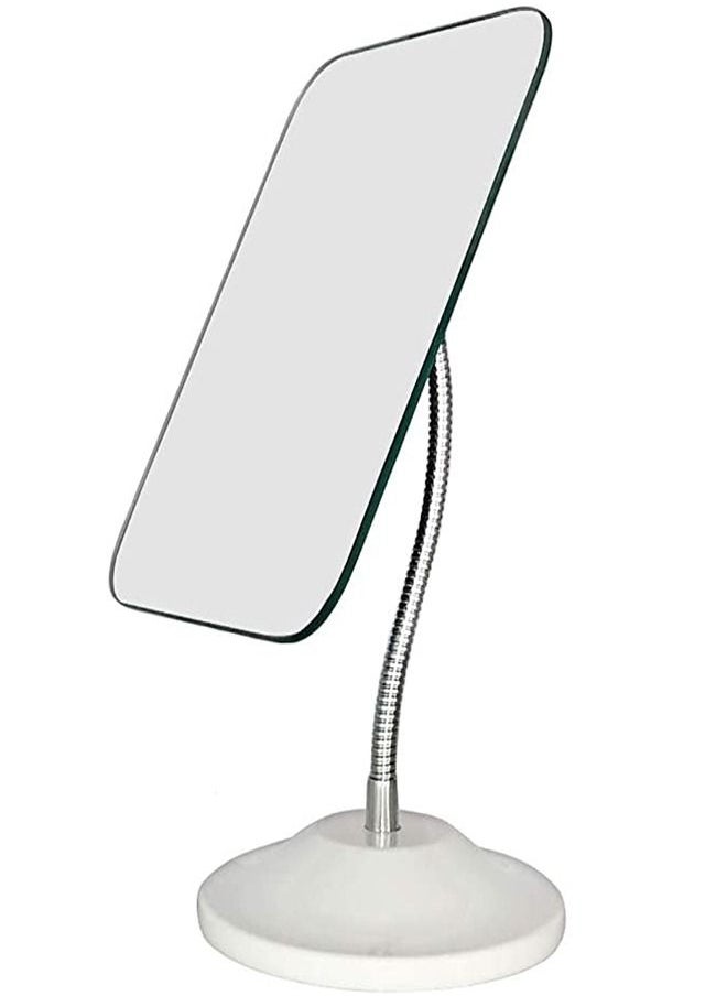 SYOSI - Flexible Gooseneck Bamboo Vanity Makeup Mirror, 360°Rotation, Frameless Vanity Mirror, Folding Portable Table Desk Mirror, with Stand Bathroom Shaving Make Up Mirrors Rectangle - Image 1