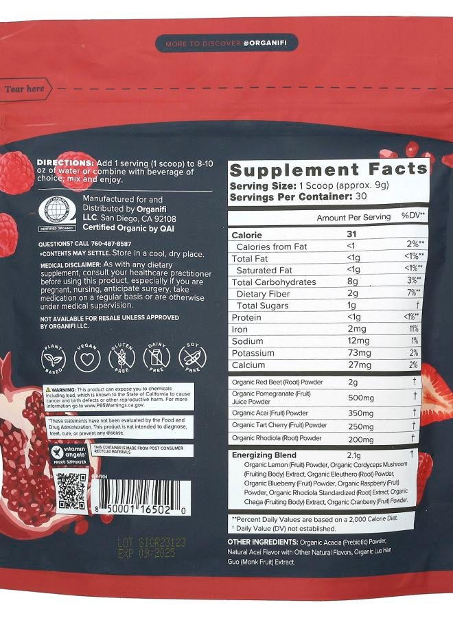 Organifi Original Red Juice Caffeine Free 9.5 oz (270 g) - Image 2