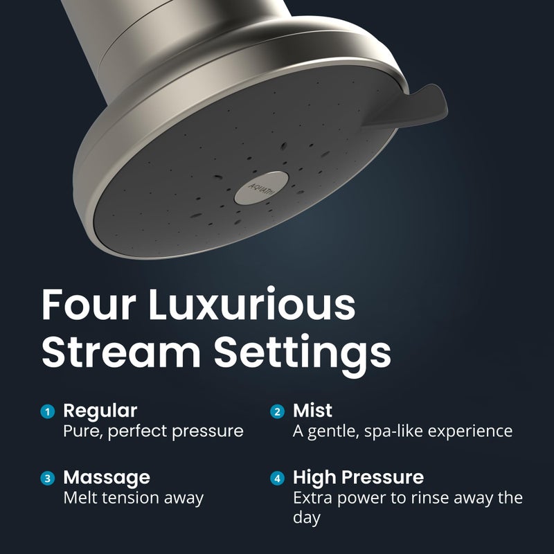 AQUA TRU AquaTru Shower - High Pressure Shower Filter Removes Impurities from Hard Water to Support Healthy Skin, Scalp, Hair, Reduce Breakage, and Enhance Your Beauty and Self-Care Routine (Brushed Nickel) - Image 4