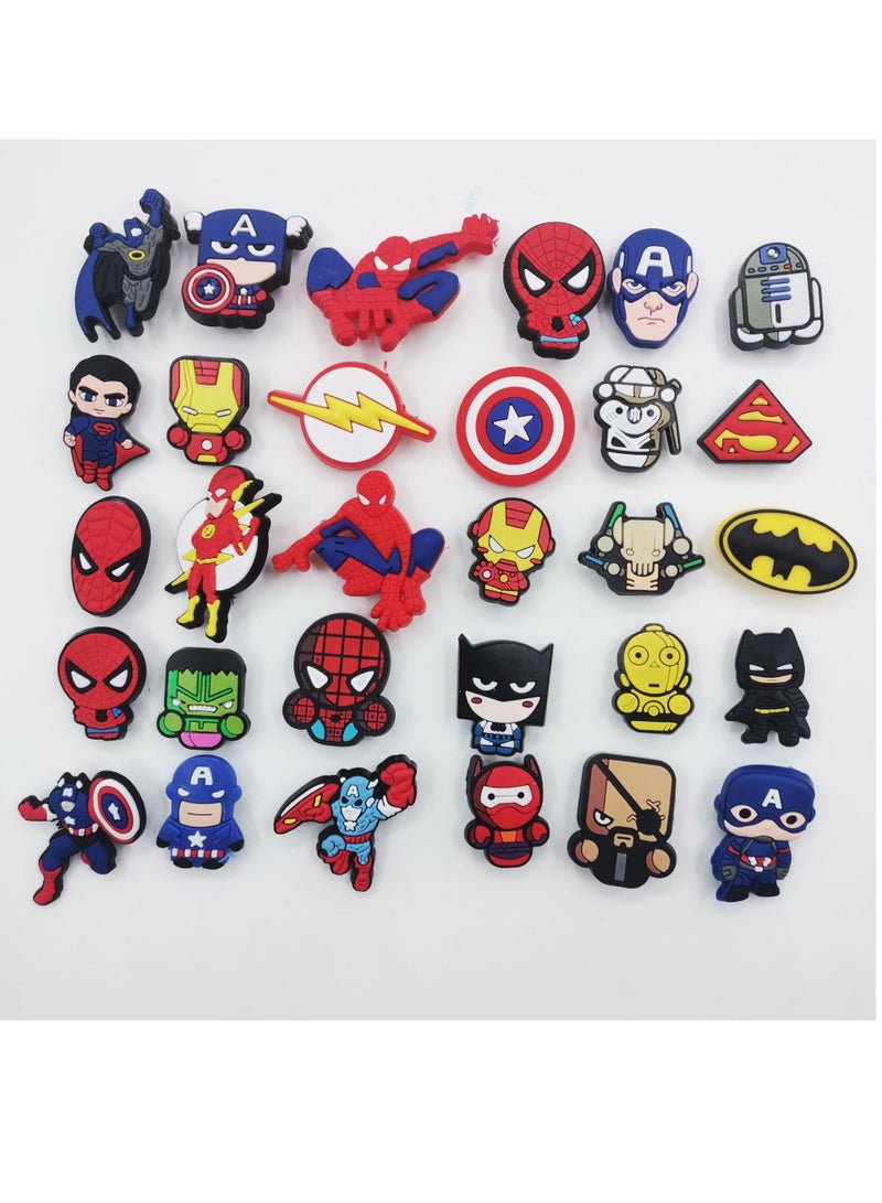 30 Pieces of Marvel hero shoe decorations in random styles - Image 1
