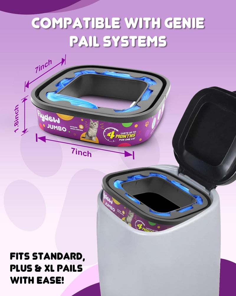 Flydew Cat Litter Refill Bags for Cat Genie Standard, Plus, XL+ Pail Refills, 2-Pack Jumbo Genie Refill Cartridge, Lasts Up to 8 Months, EVOH Odor Control,Pet Genie Refill - Image 3