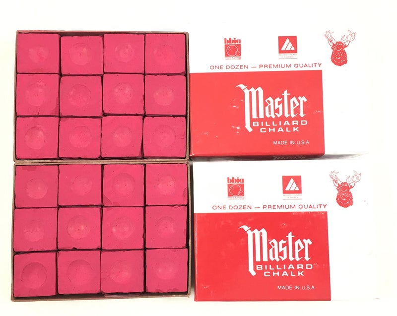 Masters Red Billiard Chalk - 2 Dozen