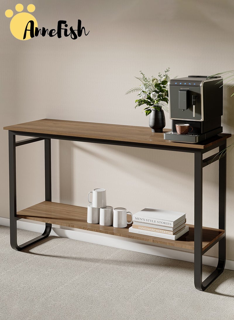 AnneFish 120*40*80cm Console Table 2 Tier Simple Sofa Table Home Coffee Corner Display Entryway Table for Couch Hallway Entrance Living Room  - Image 1