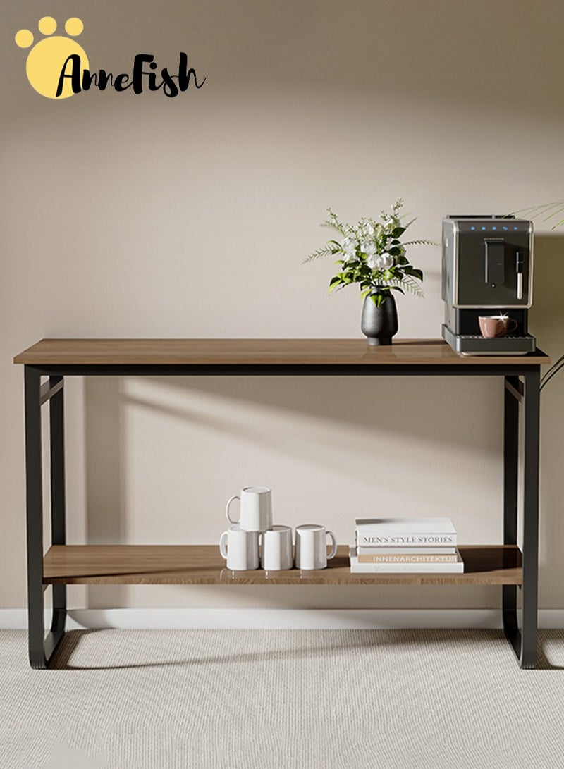 AnneFish 120*40*80cm Console Table 2 Tier Simple Sofa Table Home Coffee Corner Display Entryway Table for Couch Hallway Entrance Living Room  - Image 3