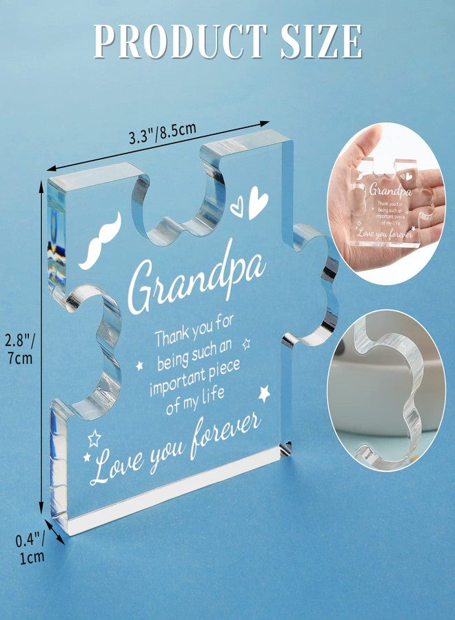 Funnli Grandpa Gifts Acrylic Puzzle Plaque - Grandpa - 3.35 x 2.76 Inch Desk Decoration - Father's Day, Birthday Card Gift - Image 2