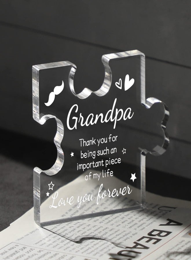 Funnli Grandpa Gifts Acrylic Puzzle Plaque - Grandpa - 3.35 x 2.76 Inch Desk Decoration - Father's Day, Birthday Card Gift - Image 5