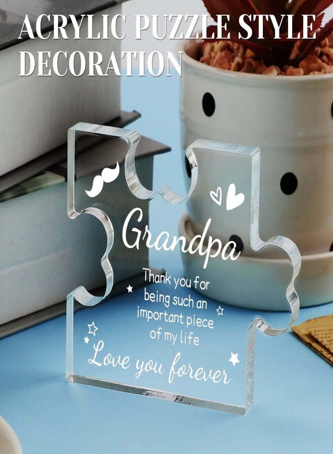 Funnli Grandpa Gifts Acrylic Puzzle Plaque - Grandpa - 3.35 x 2.76 Inch Desk Decoration - Father's Day, Birthday Card Gift - Image 3
