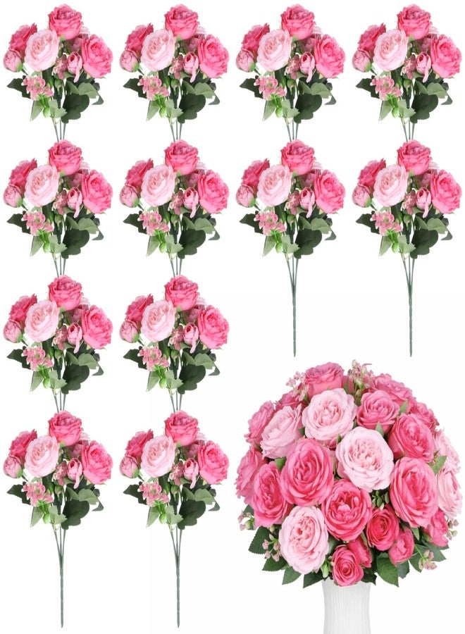 DORMIYA 12 Bundles Peonies Artificial Flowers, Fake Peony Bouquets, Faux Flower Arrangements for Table Centerpiece, Realistic Floral Bouquets for Weddings, Parties, Home - Image 1